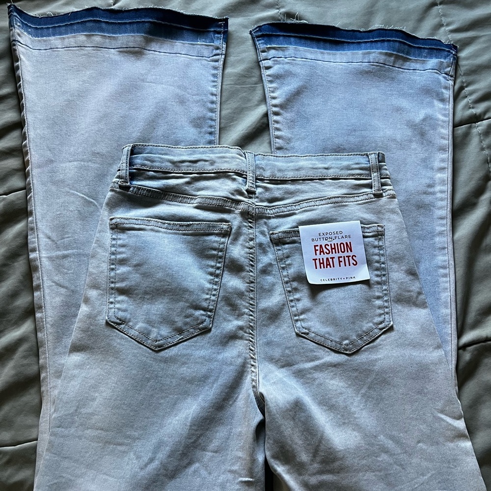 Light Washed Blue Flared Jeans - Picture 2 of 3
